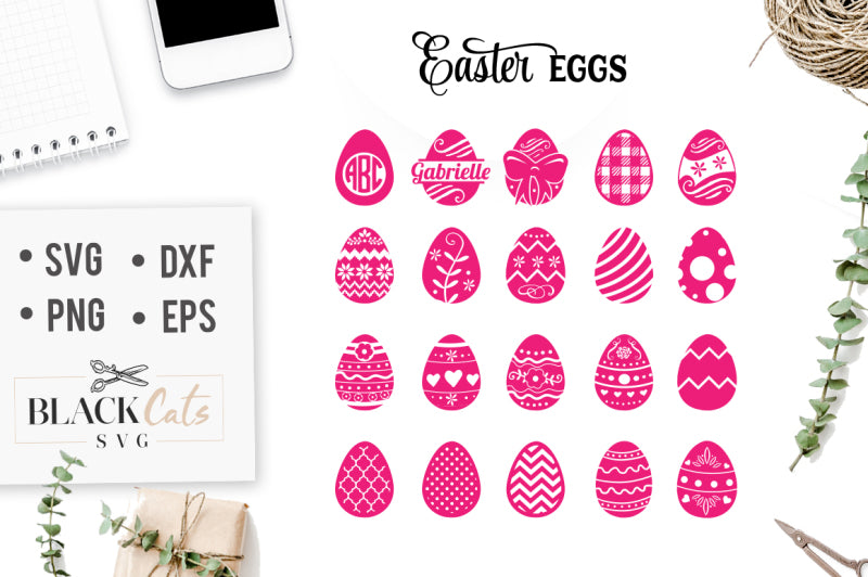 Easter Eggs SVG file Cutting File Clipart in Svg, Eps, Dxf, Png for Cricut & Silhouette