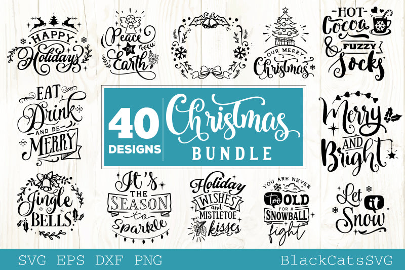 Christmas bundle 40 SVG file vol 2 Cutting File Clipart in Svg, Eps, Dxf, Png for Cricut & Silhouette
