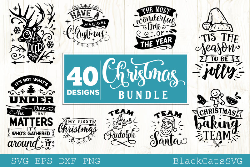 Christmas bundle 40 SVG file vol 2 Cutting File Clipart in Svg, Eps, Dxf, Png for Cricut & Silhouette
