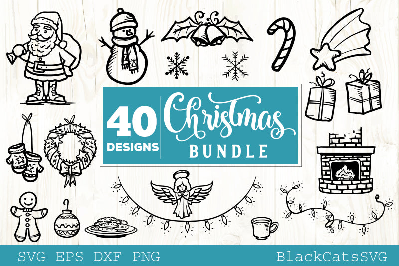 Christmas bundle 40 SVG file vol 2 Cutting File Clipart in Svg, Eps, Dxf, Png for Cricut & Silhouette