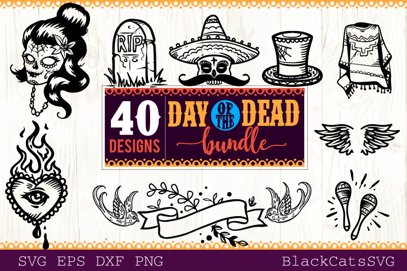 Day of the Dead SVG bundle 40 designs Dia de los Muertos SVG bundle
