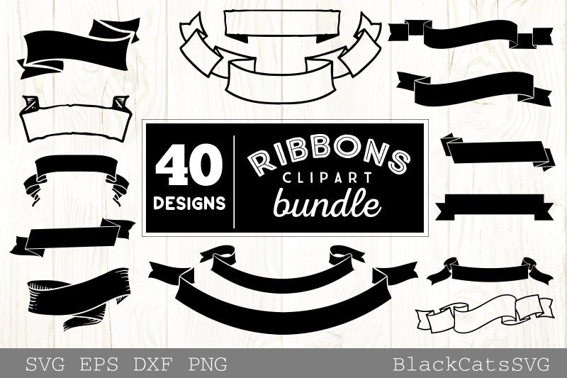 Ribbons clipart SVG bundle 40 designs