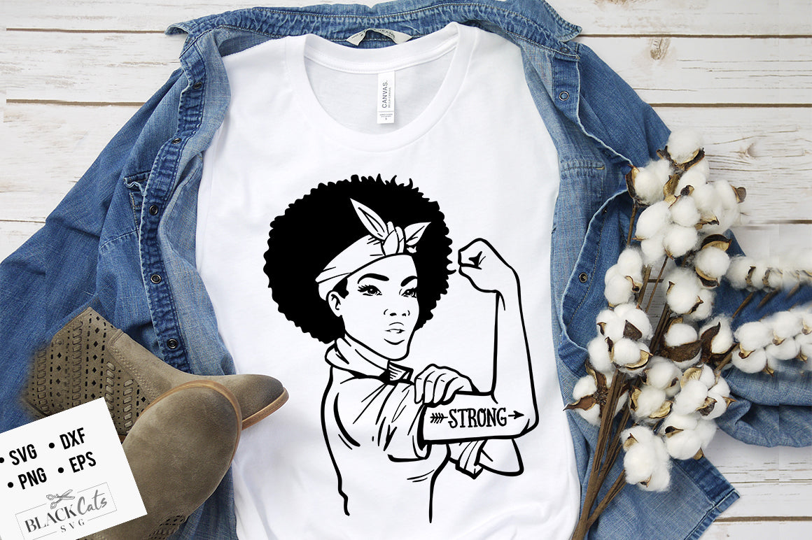 Rosie-Strong-afro woman SVG