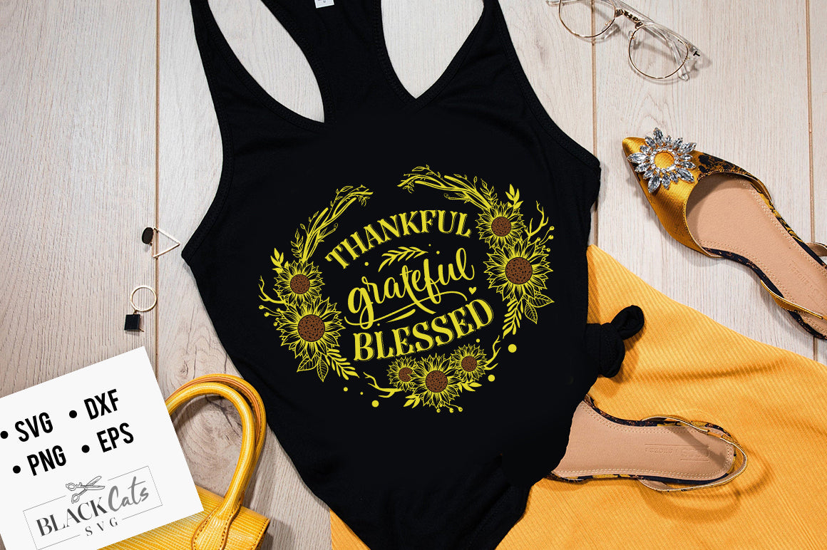 Thankful grateful blessed SVG file
