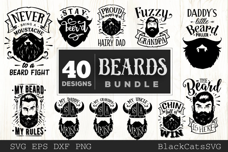Beards SVG bundle 40 designs