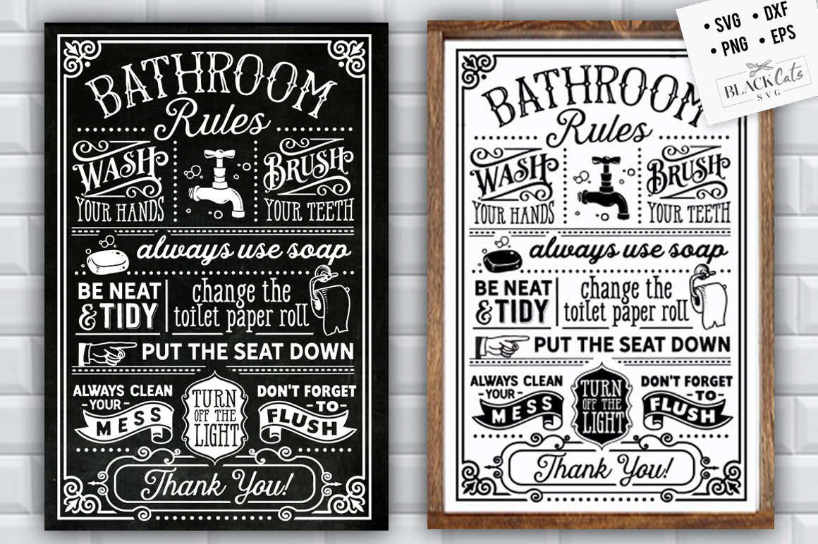 Bathroom Rules SVG