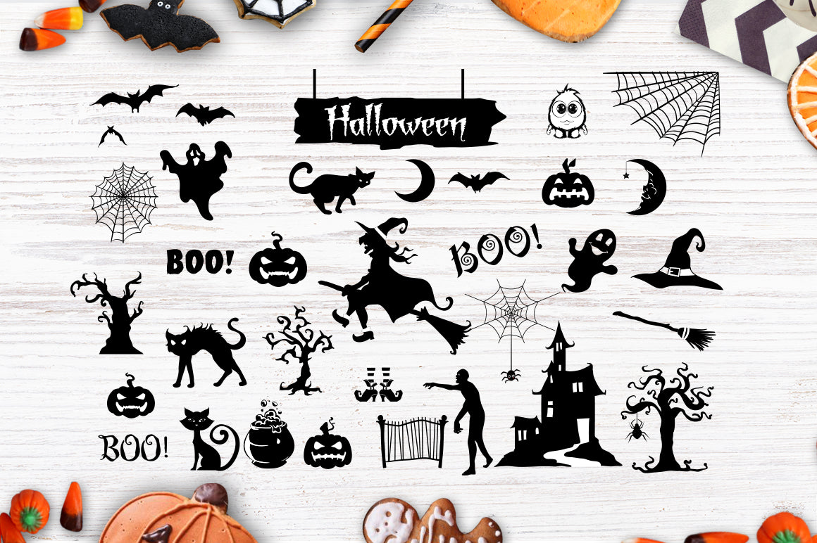 Halloween bundle 40 SVG file Cutting File Clipart in Svg, Eps, Dxf, Png for Cricut & Silhouette