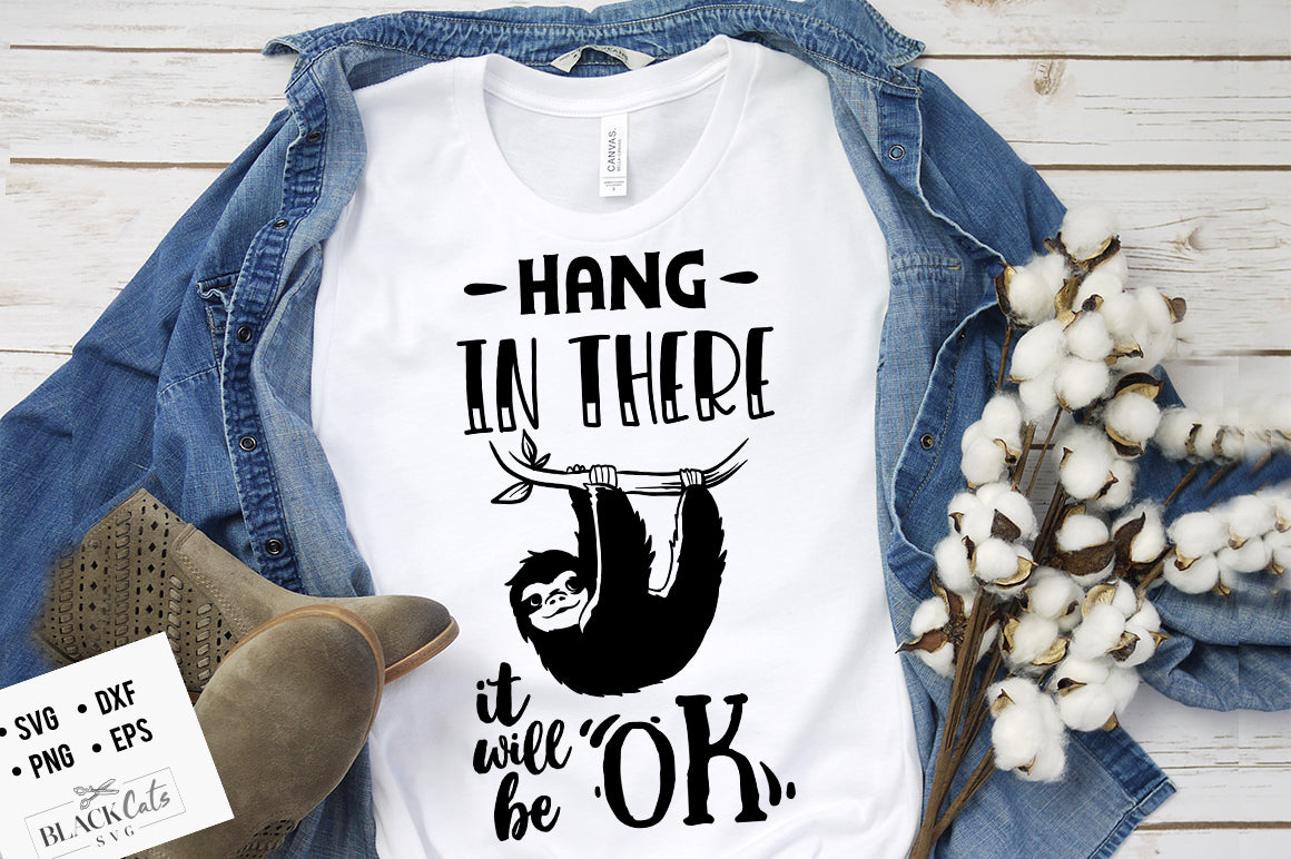 Hang in there - sloth svg