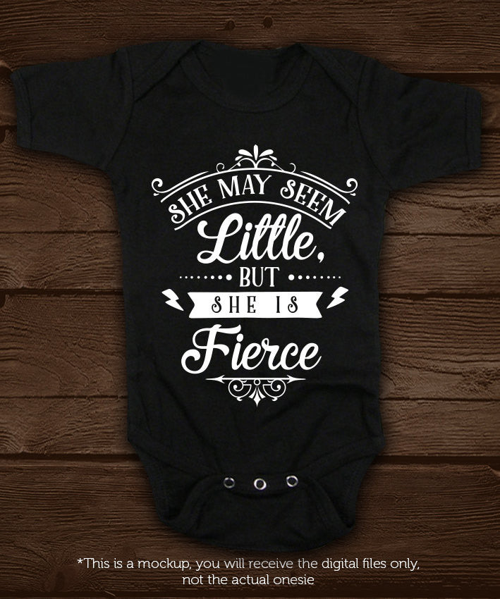 She may seem little but She Is Fierce SVG file Cutting File Clipart in Svg, Eps, Dxf, Png for Cricut & Silhouette - BlackCatsSVG