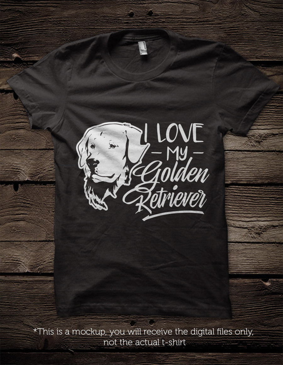 I love my Golden Retriever - SVG file Cutting File Clipart in Svg, Eps, Dxf, Png for Cricut & Silhouette - BlackCatsSVG