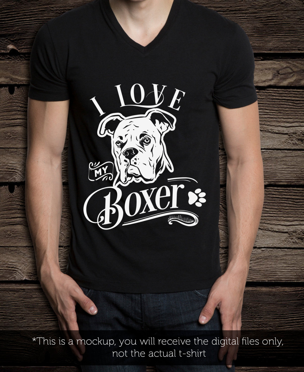 I love my Boxer -  SVG file Cutting File Clipart in Svg, Eps, Dxf, Png for Cricut & Silhouette - BlackCatsSVG