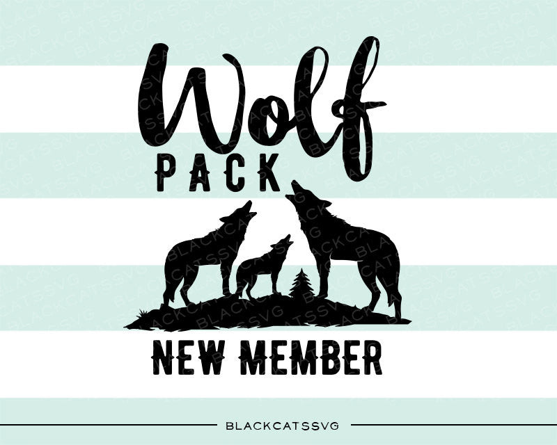 Wolf pack new member - three wolves - SVG file Cutting File Clipart in Svg, Eps, Dxf, Png for Cricut & Silhouette - BlackCatsSVG