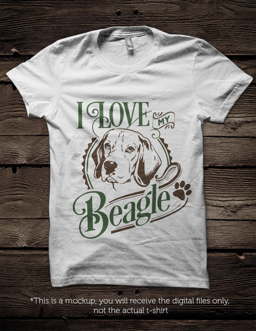 I love my beagle - SVG file Cutting File Clipart in Svg, Eps, Dxf, Png for Cricut & Silhouette - BlackCatsSVG