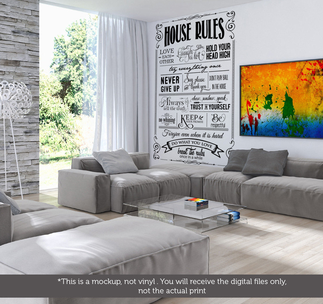 House rules - SVG file Cutting File Clipart in Svg, Eps, Dxf, Png for Cricut & Silhouette - BlackCatsSVG