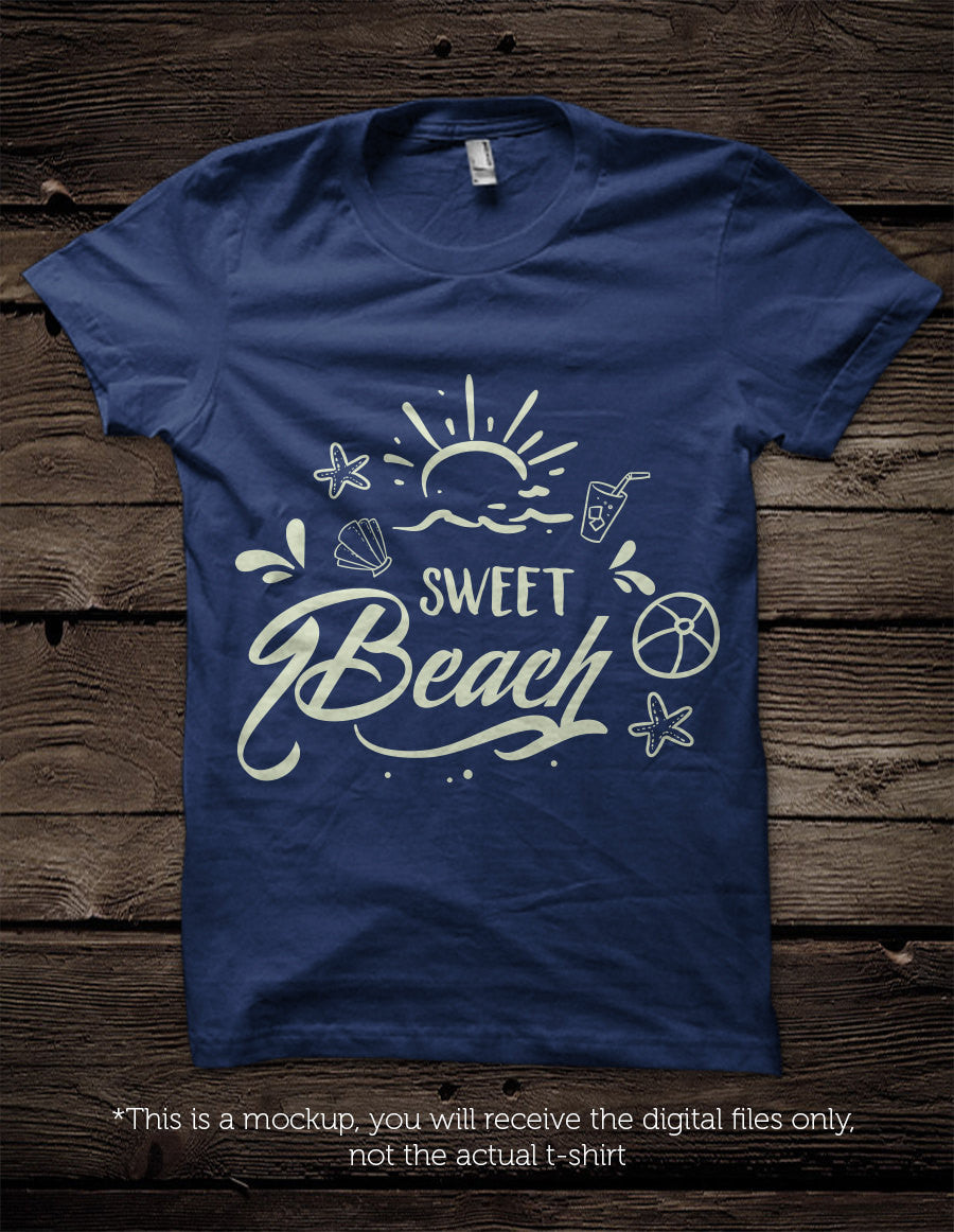 Sweet beach - SVG file Cutting File Clipart in Svg, Eps, Dxf, Png for Cricut & Silhouette - beach svg - BlackCatsSVG