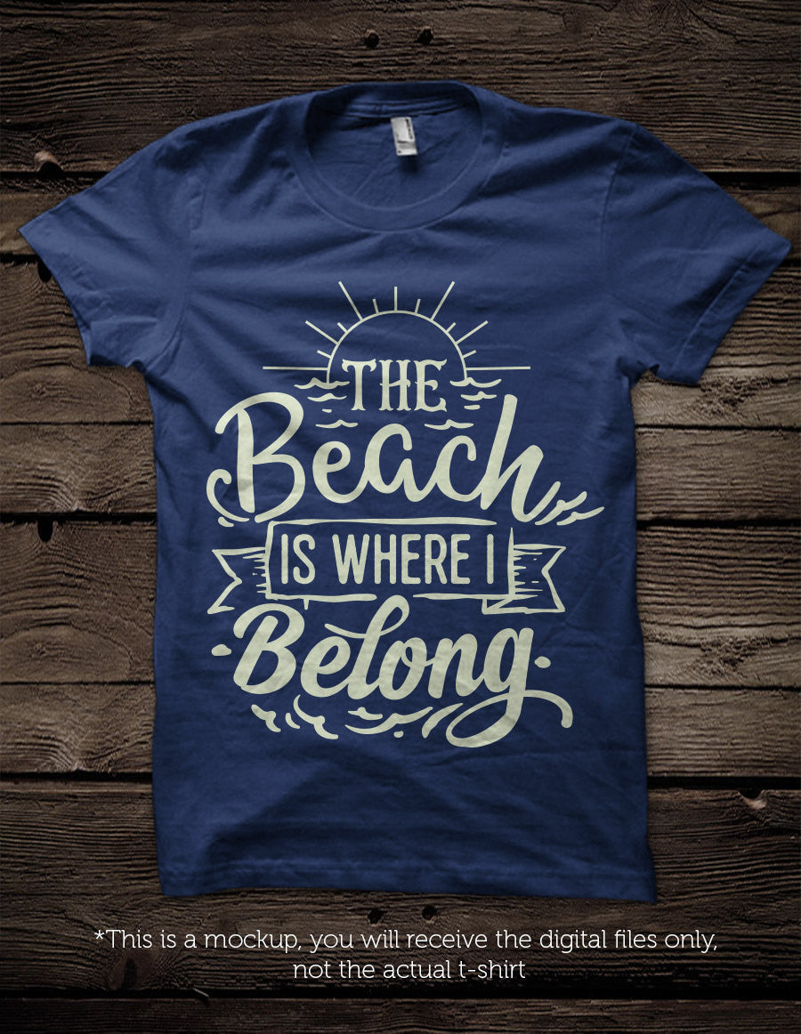The beach is where I belong - SVG file Cutting File Clipart in Svg, Eps, Dxf, Png for Cricut & Silhouette - beach svg - BlackCatsSVG