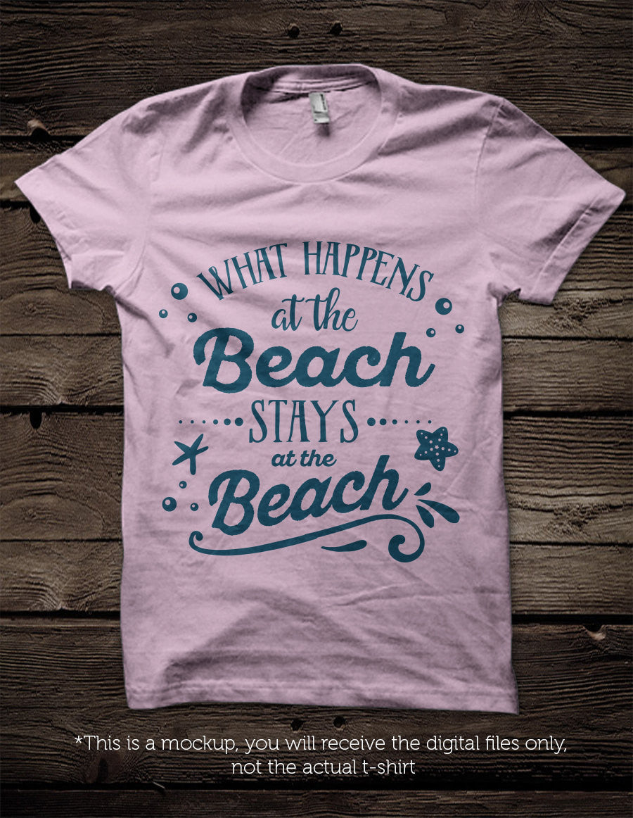What happens at the beach stays at the beach - SVG file Cutting File Clipart in Svg, Eps, Dxf, Png for Cricut & Silhouette - camping svg - BlackCatsSVG
