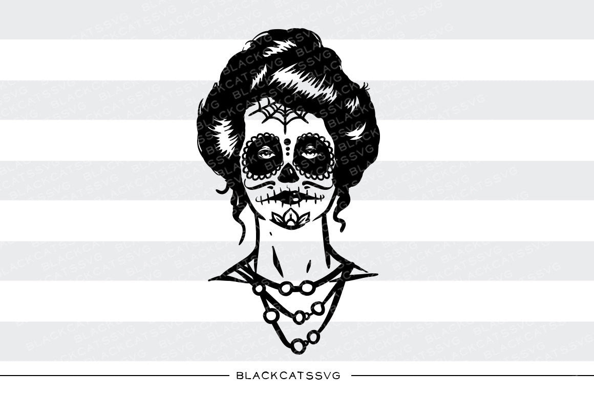 Day of the dead girl - SVG file Cutting File Clipart in Svg, Eps, Dxf, Png for Cricut & Silhouette - Day of the dead svg - BlackCatsSVG