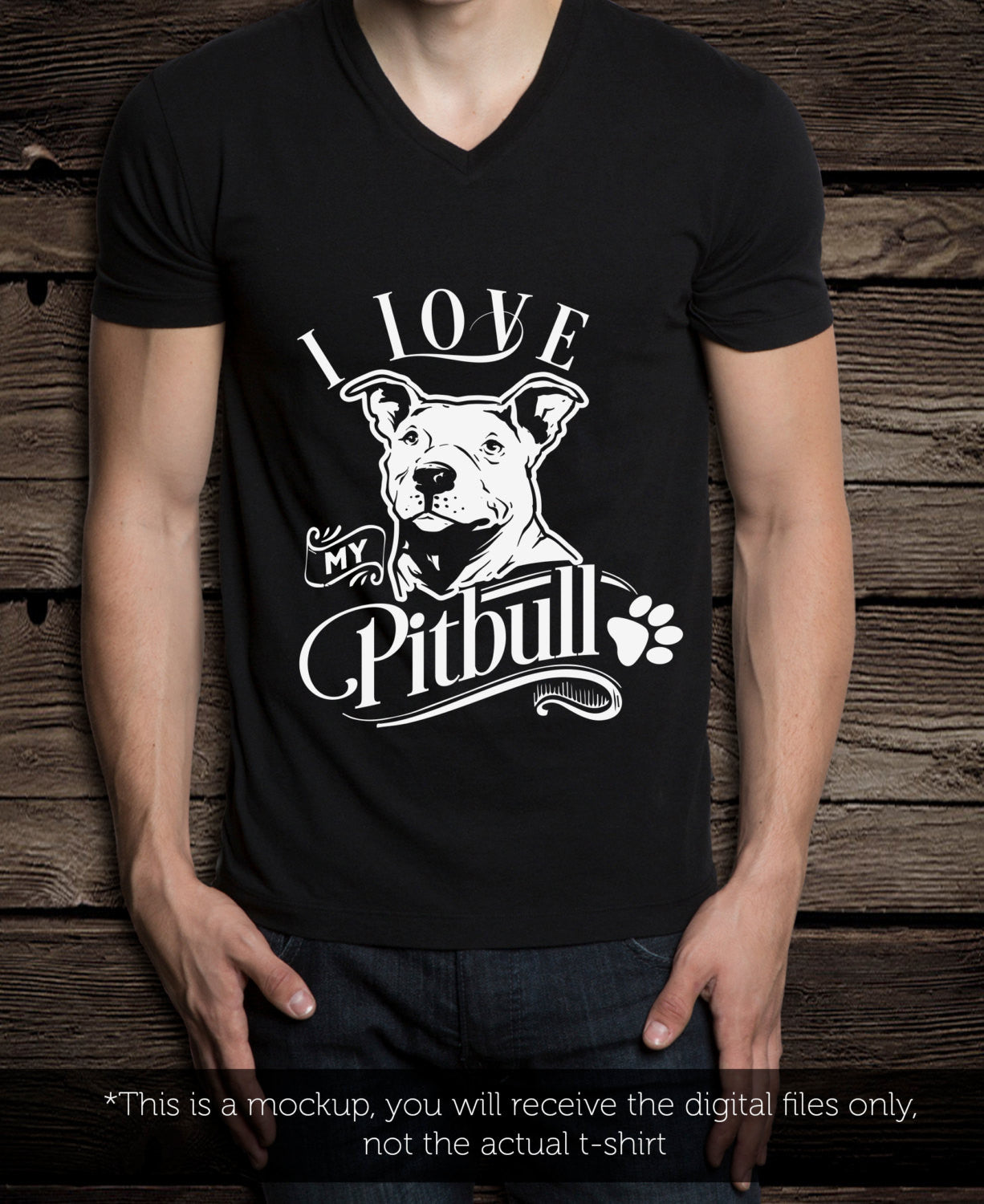 I love my Pitbull - SVG file Cutting File Clipart in Svg, Eps, Dxf, Png for Cricut & Silhouette - BlackCatsSVG