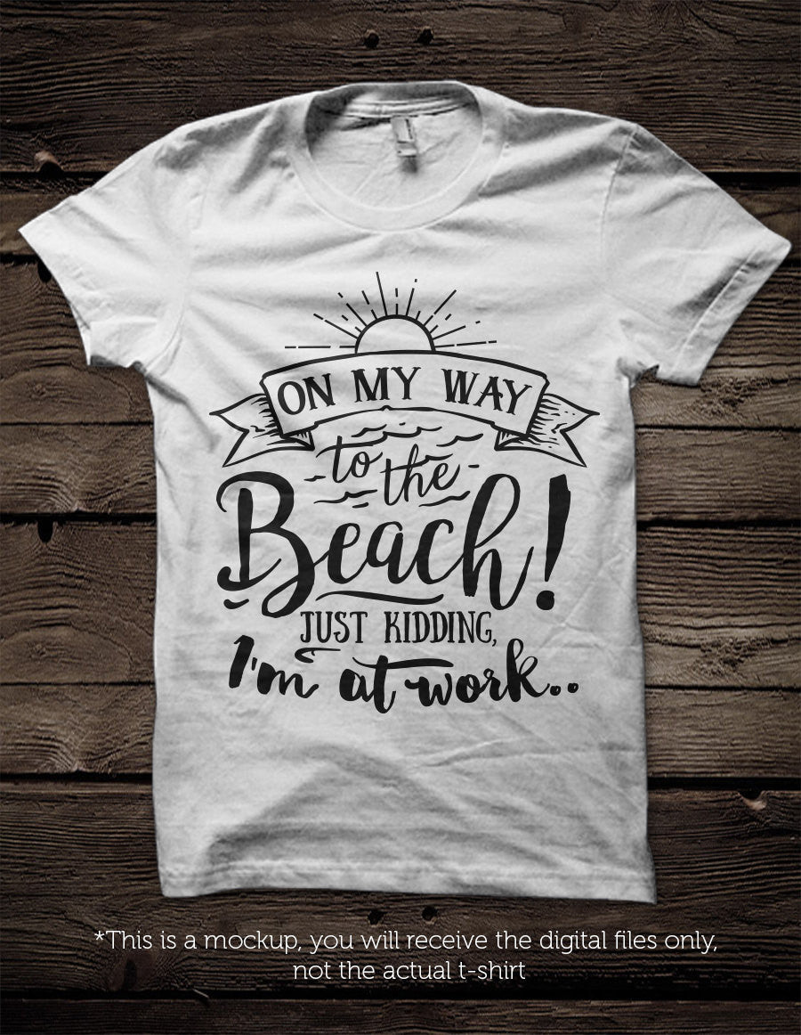 On my way to the beach - SVG file Cutting File Clipart in Svg, Eps, Dxf, Png for Cricut & Silhouette - beach svg - BlackCatsSVG