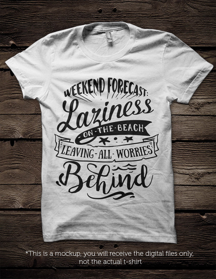 Weekend forecast - On the beach - SVG file Cutting File Clipart in Svg, Eps, Dxf, Png for Cricut & Silhouette - beach svg - BlackCatsSVG