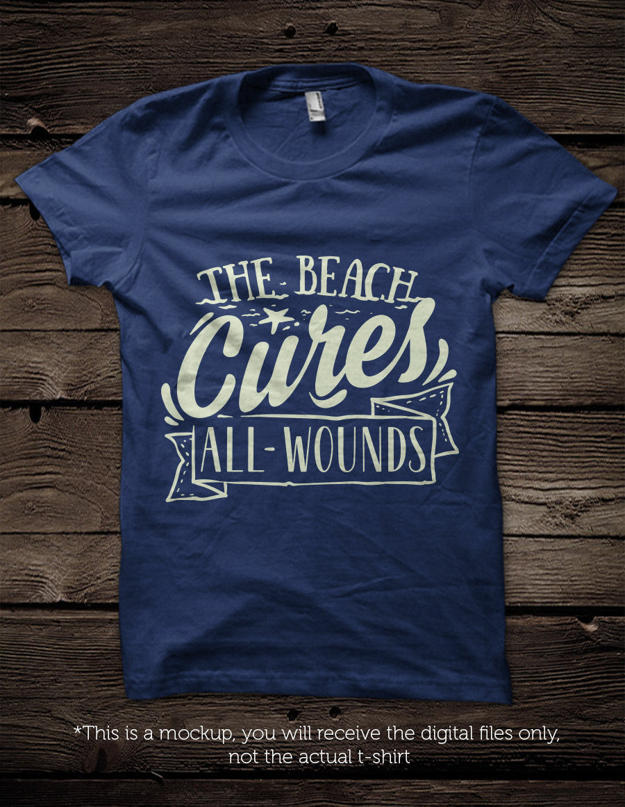 The beach cures all wounds - SVG file Cutting File Clipart in Svg, Eps, Dxf, Png for Cricut & Silhouette - beach svg - BlackCatsSVG