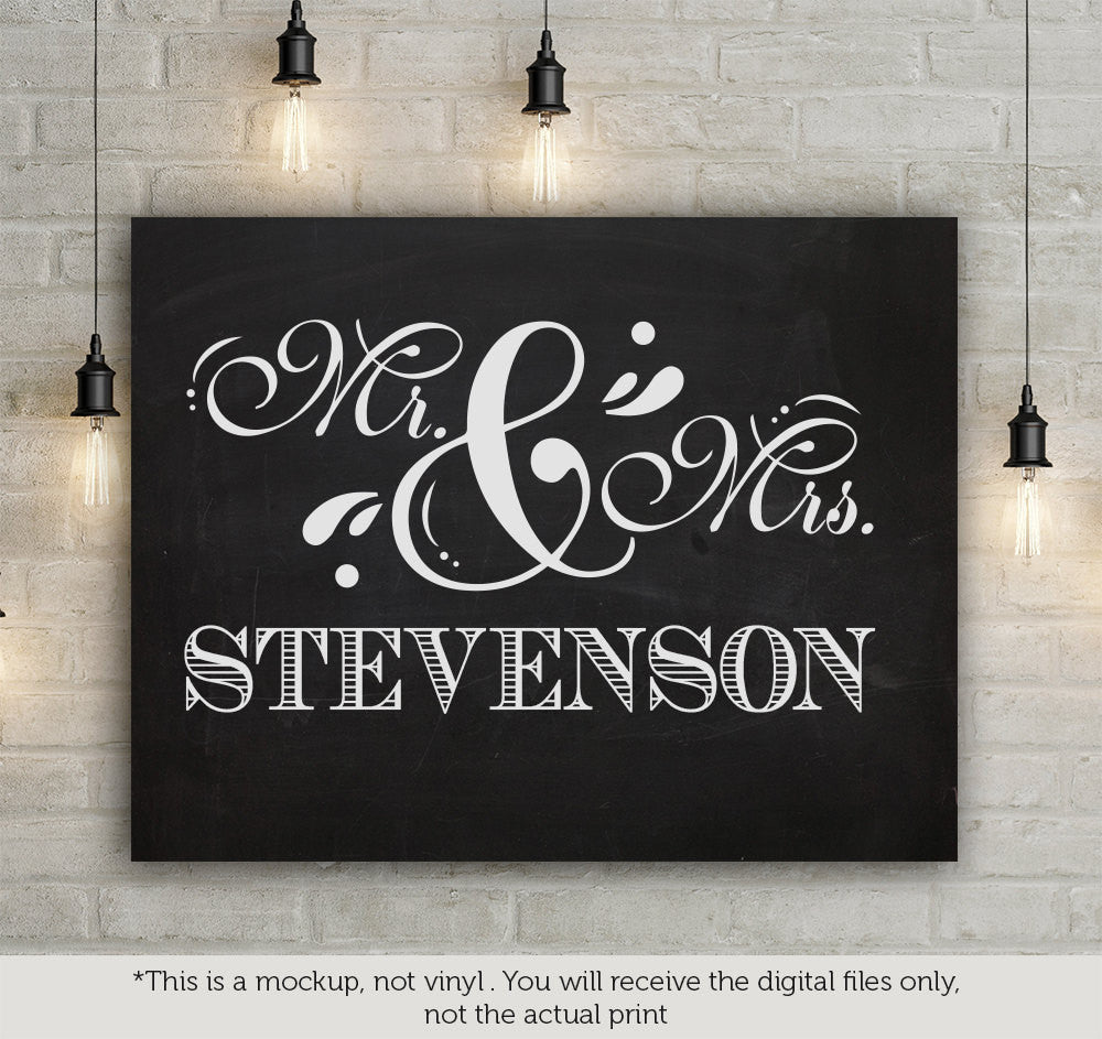Mr and Mrs SVG file Cutting File Clipart in Svg, Eps, Dxf, Png for Cricut & Silhouette svg - BlackCatsSVG