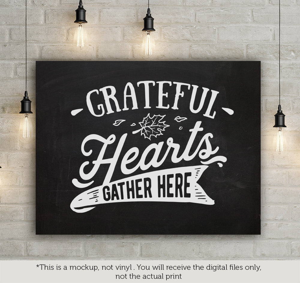 Grateful hearts gather here - SVG file Cutting File Clipart in Svg, Eps, Dxf, Png for Cricut & Silhouette - Thanksgiving SVG - BlackCatsSVG