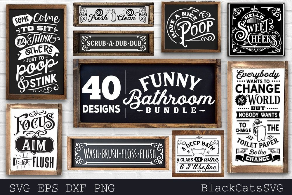 Funny Bathroom Bundle SVG 40 designs vol 1