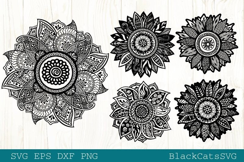Sunflower Zentangle Bundle SVG