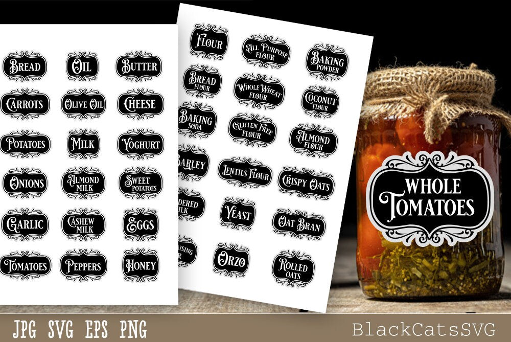 Pantry Labels SVG Bundle Complete collection Kitchen SVG