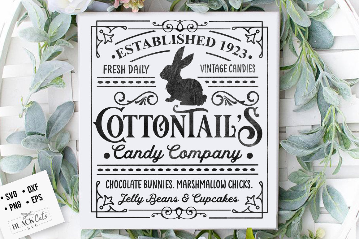 Cottontail Candy Company SVG, Easter SVG, Cottontail SVG, Easter Bunny svg, Vintage Easter svg