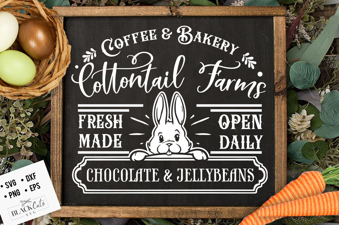 Cottontail Farms coffee SVG, Easter SVG, Cottontail Farms SVG, Easter Bunny svg, Vintage Easter svg