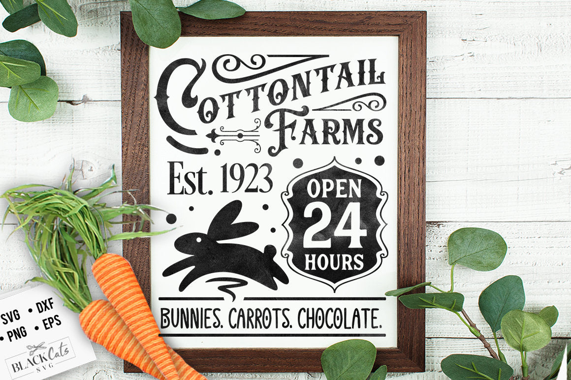 Easter Bunny SVG, Cottontail Farms SVG, Easter SVG, Easter Bunny svg, Vintage Easter svg