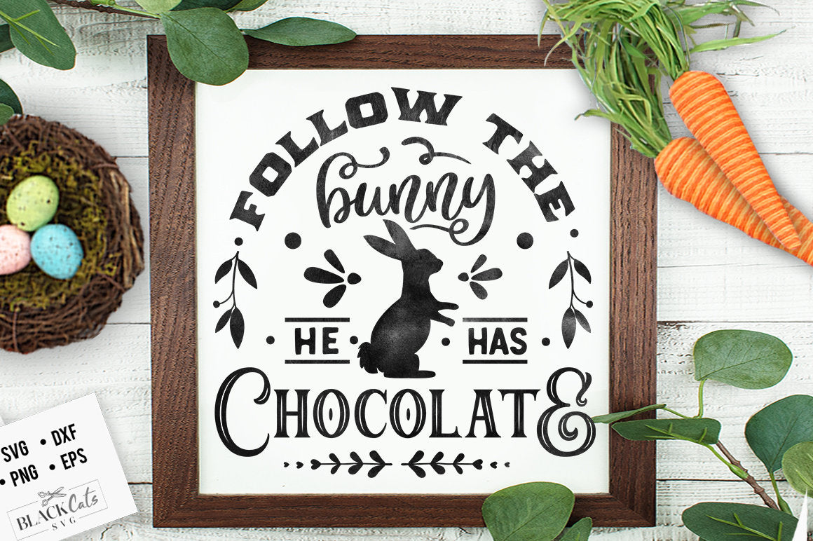 Follow the bunny svg, Easter Bunny SVG, Cottontail Farms SVG, Easter Bunny svg, Vintage Easter svg