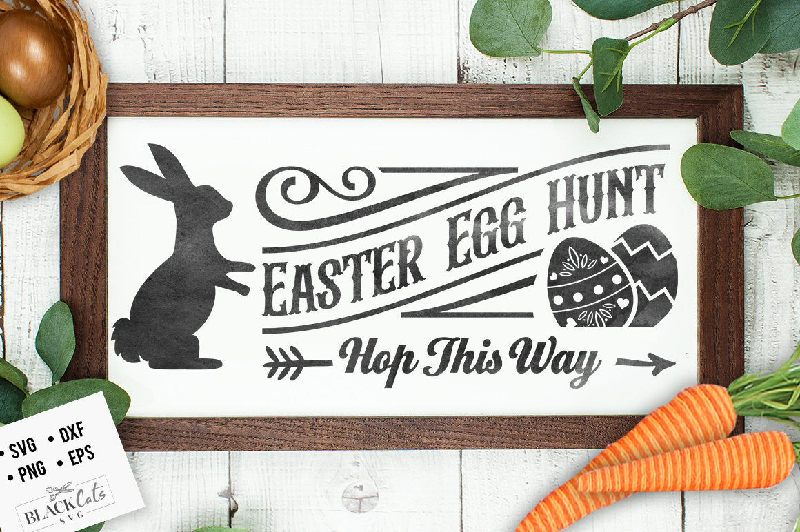 Easter egg hunt hop this way svg, Cottontail SVG, Easter SVG, Cottontail Farms SVG, Easter Bunny svg, Vintage Easter svg