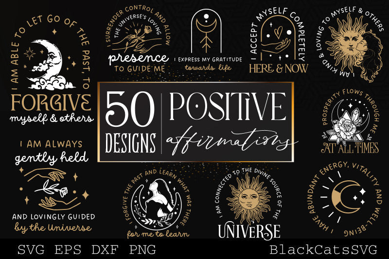 Positive affirmations Bundle SVG 50 designs
