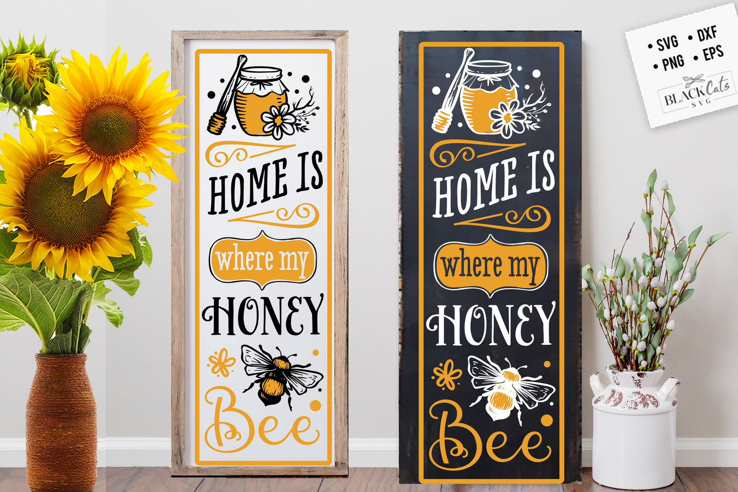Home is where my honey bee svg, Bee svg, Sunflower svg, Honey bee svg, Honey svg, Bee quotes svg,