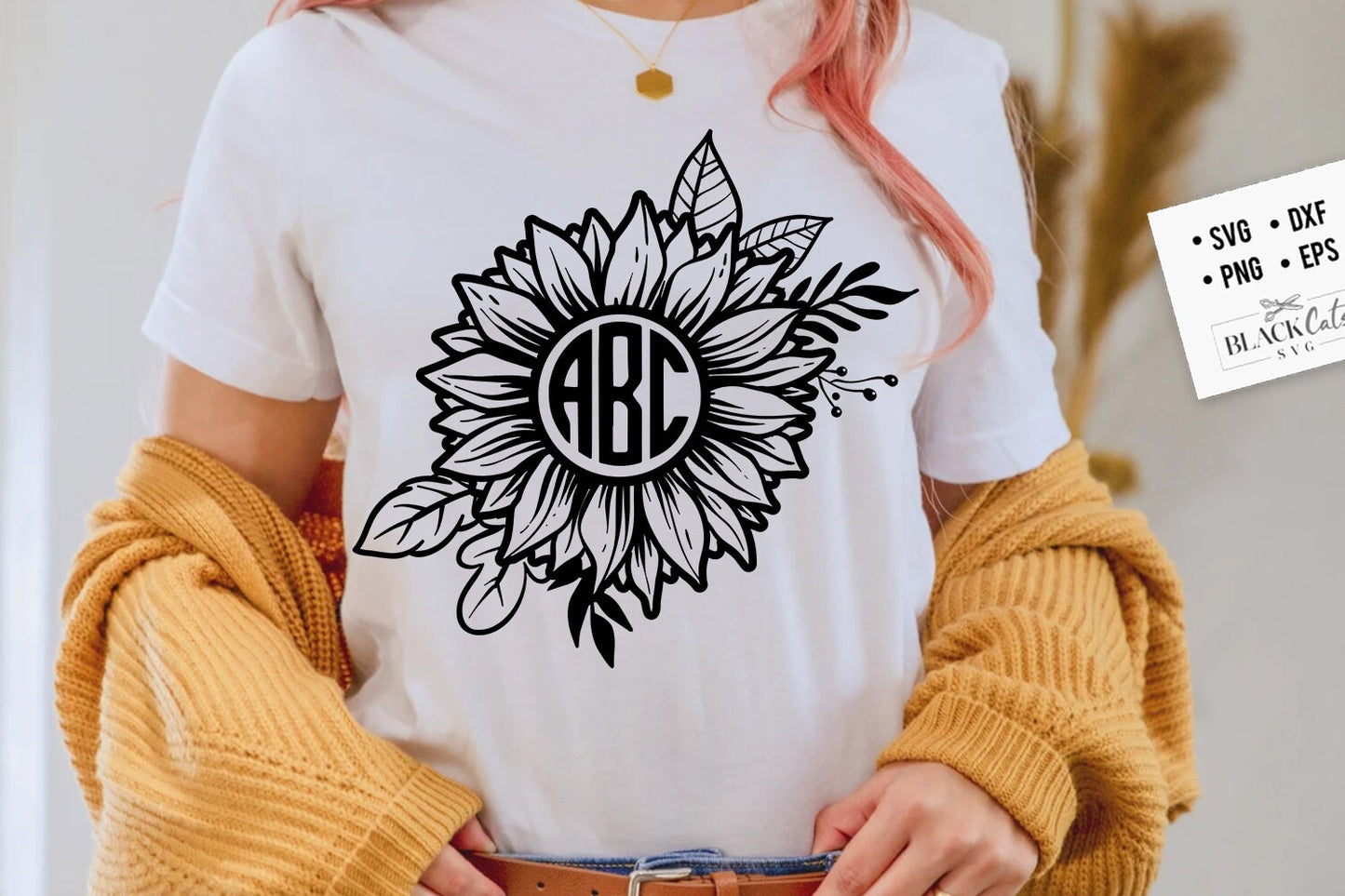 Sunflower round monogram svg, Sunflower svg, Boho flower svg, Flower quotes svg, sunshine svg, kindness svg