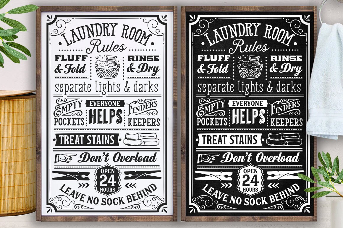 Laundry room rules svg, laundry room svg, laundry svg, laundry poster svg, bathroom svg, vintage poster svg,