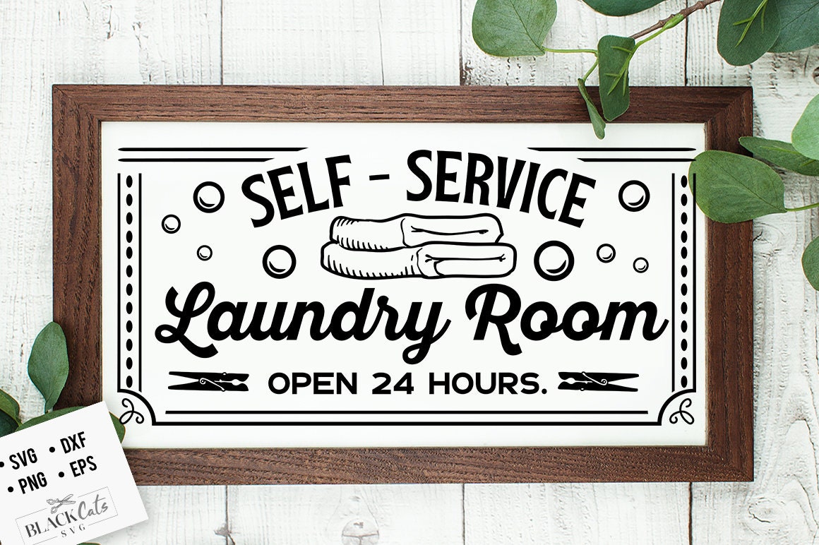 Self service laundry room svg, laundry room svg, laundry svg, laundry poster svg, bathroom svg, vintage poster svg,