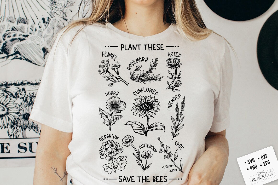 Plant these save the bees svg, Bee svg, Sunflower svg, Honey bee svg, Honey svg, Bee quotes svg,
