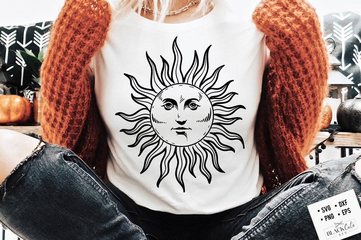 The sun SVG, Magic illustration svg, Witchcraft svg, Boho svg, Boho illustration svg, Magic Illustration svg, Witchy vibes svg