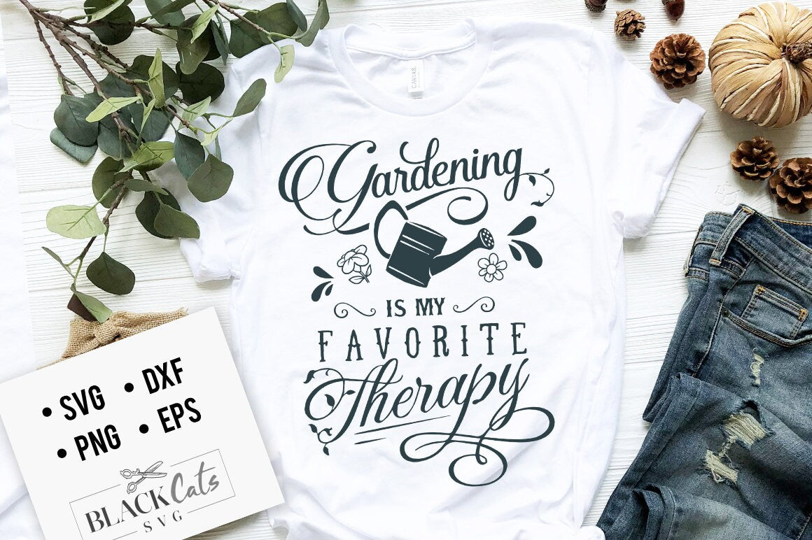 Gardening is my therapy SVG, Garden svg, Gardening svg, plants svg, Funny gardening svg, Garden sign svg,