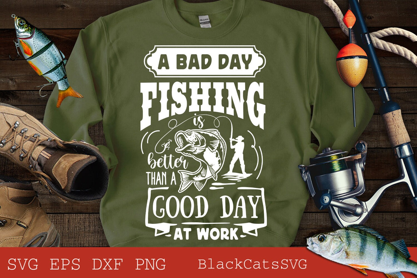 A bad day fishing is better than a good day at work svg, Fishing poster svg, Fish svg, Fishing Svg, Fishing Shirt, Fathers Day Svg