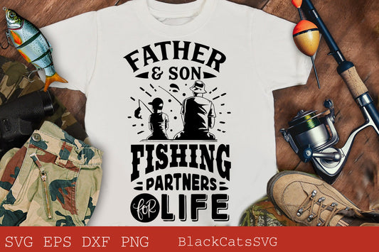 Father and son fishing partners for life svg, Matching fishing svg, Fishing svg, Fish svg, Fishing Shirt, Fathers Day Svg
