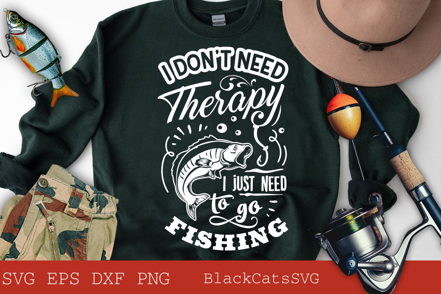 I don't need therapy I just need to go fishing svg, Fishing poster svg, Fish svg, Fishing Svg, Fishing Shirt, Fathers Day Svg