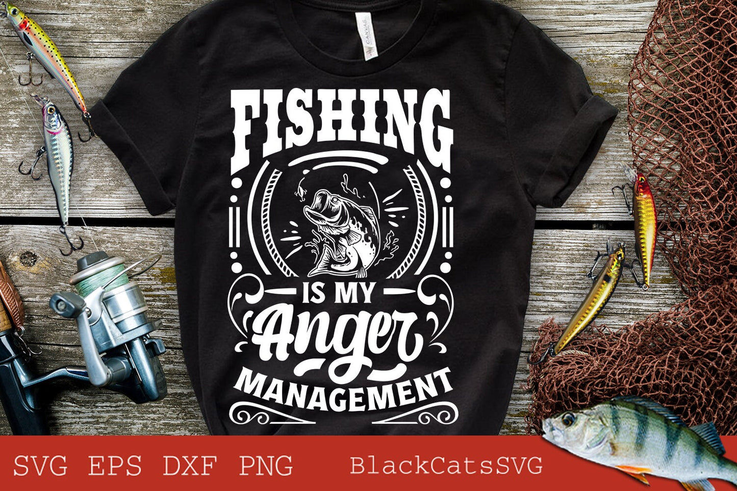 Fishing is my anger management svg, Fishing poster svg, Fish svg, Fishing Svg, Fishing Shirt, Fathers Day Svg