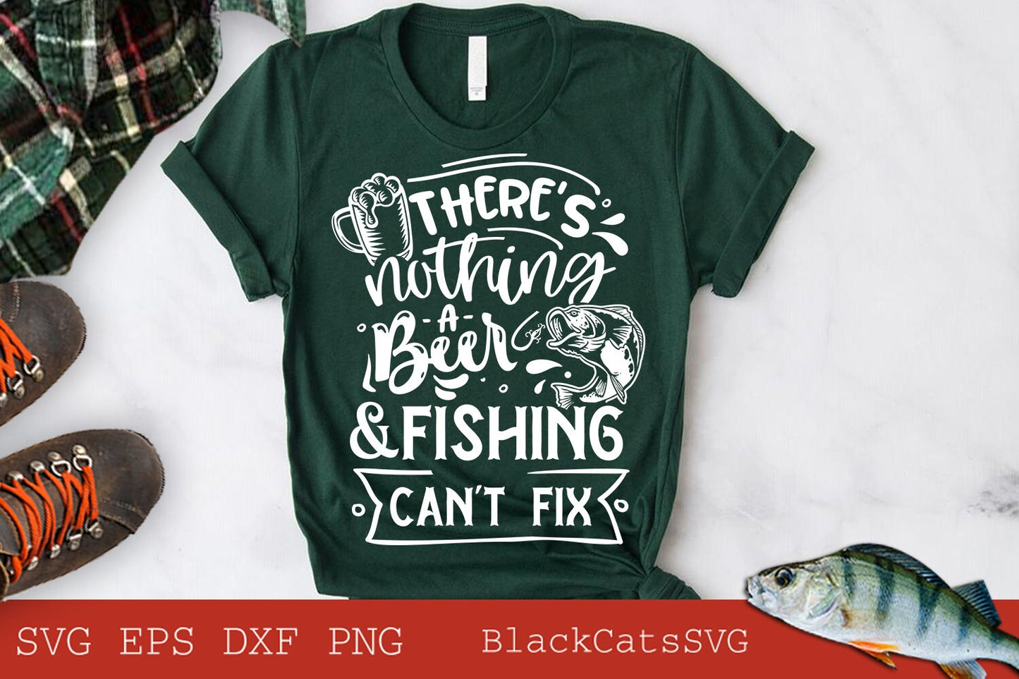 There's nothing a beer and fishing can't fix svg, Fishing poster svg, Fish svg, Fishing Svg, Fishing Shirt, Fathers Day Svg