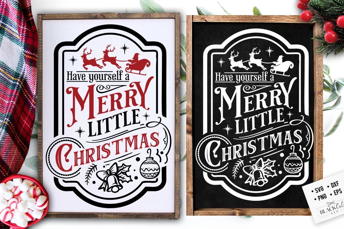 Have yourself a merry little Christmas svg, Farmhouse Christmas svg, Farmhouse Poster Christmas svg, Vintage Christmas svg, farmhouse
